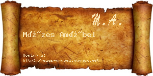 Mézes Amábel névjegykártya