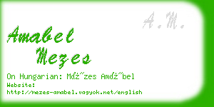 amabel mezes business card